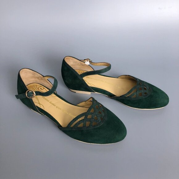 BNWT Charlie Stone 50's Serpente Flats in Emerald Green Size 35 EU - Picture 9 of 14